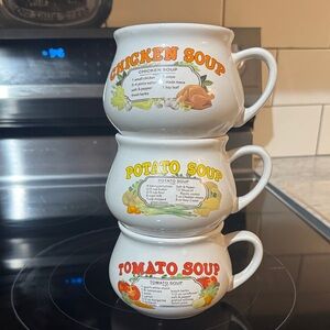 Set of Three Soup Recipe Mugs